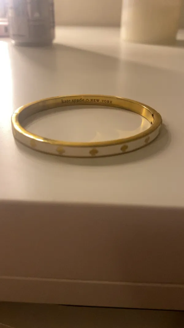Kate Spade Bangle Bracelet Gold White Spot The Spade - Image 2