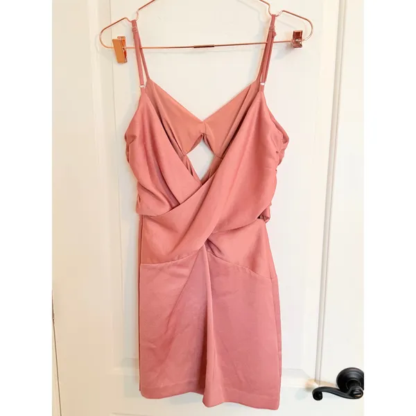 NBD‎ Twist Front Cutout Mini Dress Womens XS Rose Pink Bodycon Cocktail - Image 3