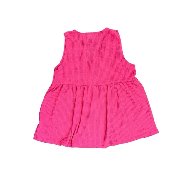 Zig Zag Stripe Black Pink Waffle (2) Sleeveless Babydoll Top 2XL NWOT Plus‎ Size - Image 5
