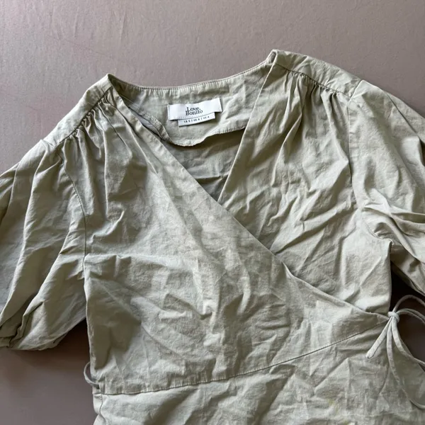 Love Bonito Cotton Wrap Peplum Top - Image 3