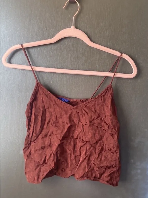 Aeropostale Rust Red Animal print Cami Cropped Top - Image 3