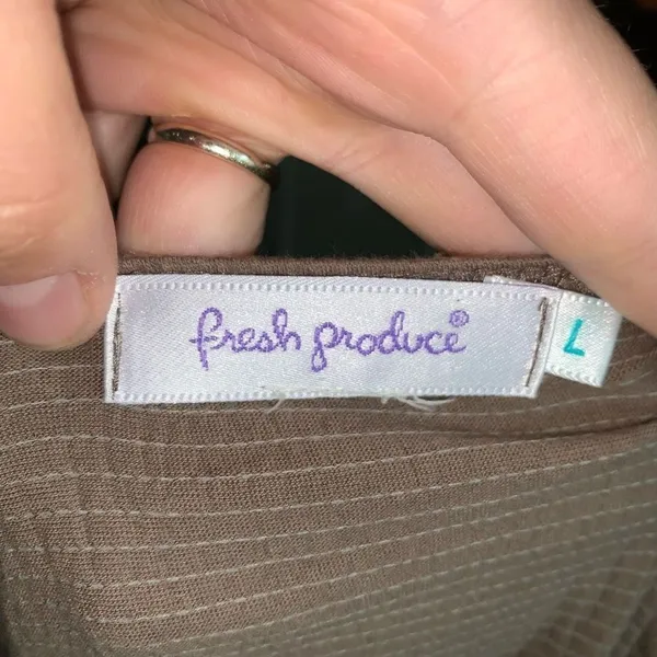Fresh Produce tan lightweight granny core L cozy cardigan - Image 3
