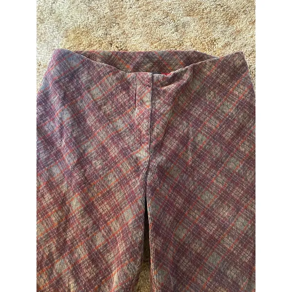Vintage Work Order Corduroy Bare Back Plaid Bootcut Flare Bias Cut Y2K Lowrise - Image 3