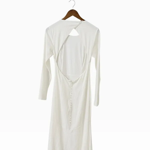 Lulus Eloquent Endearment White Long Sleeve Backless Maxi Dress size L - Image 6