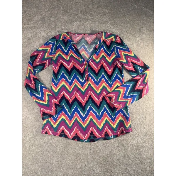 LILLY PULITZER Janelle Colorful Chevron Print‎ small pima cotton NWOT - Image 2