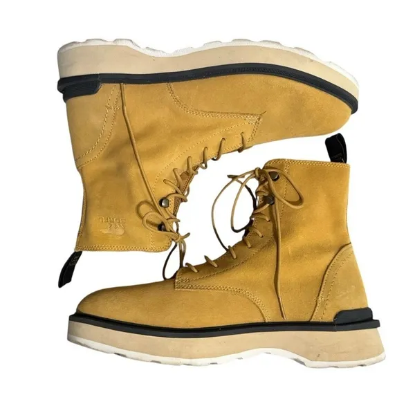 Sorel Hi Line Lace‎ Geo Yellow/Jet Waterproof Combat Boots Womens Size 10 - Image 6