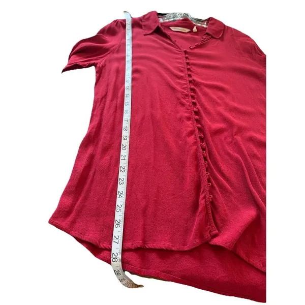 Soft Surroundings Burgundy Poet Blouse w/ Ruffled Cuffs Size L Style 2AT59 - Image 6