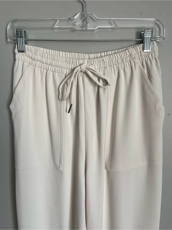 MELLODAY Off-White Drawstring Utility Joggers / Trousers Sz S - Image 2