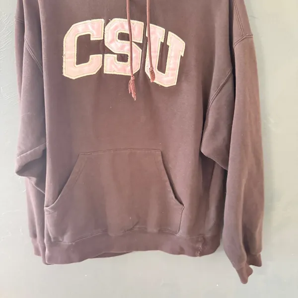 Jansport Vintage Y2k 00's 90s CSU Hoodie Brown Pink Pullover Sweatshirt‎ M - Image 3