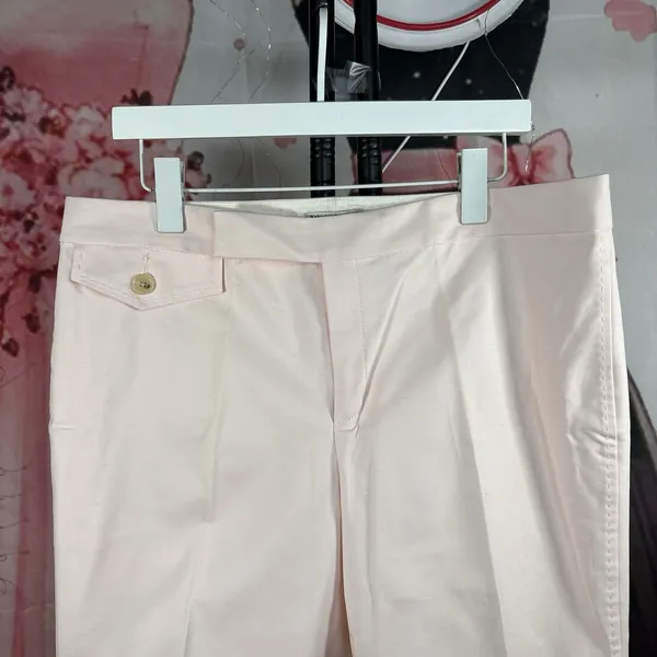 Banana Republic Pants Womens 14 Light Pink Wide Leg Snow Day High Rise Cropped - Image 4
