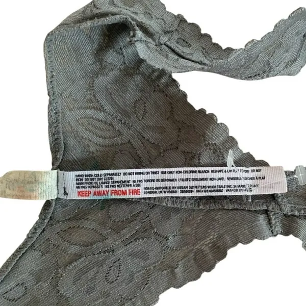 Free People Adella Bralette Womens Small Grey‎ Lace Racerback Boho Festival Core - Image 4