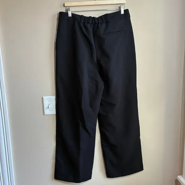 Old Navy Taylor Wide Leg Trouser L Black Women Extra High Rise Pleated - Image 6