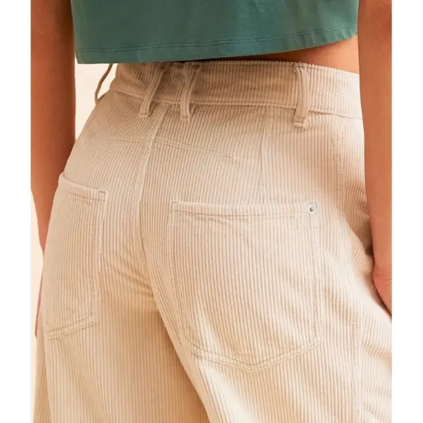 Free People We The Free Good Luck Mid-Rise Cord Barrel Jeans Fall Casual $128 - Image 4