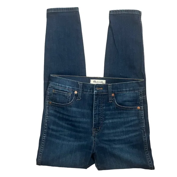 Madwell Jeans Women Blue Skinny‎ Leg Zipper/Button Closure 5 Pocket Denim - Image 9