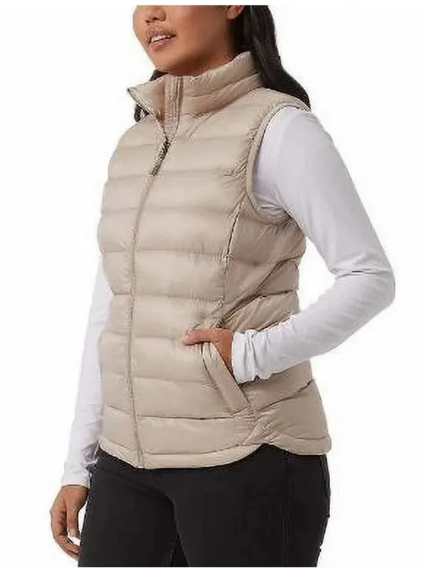 32 Degrees Heat Women’s Puffer Vest in Beige - Image 4