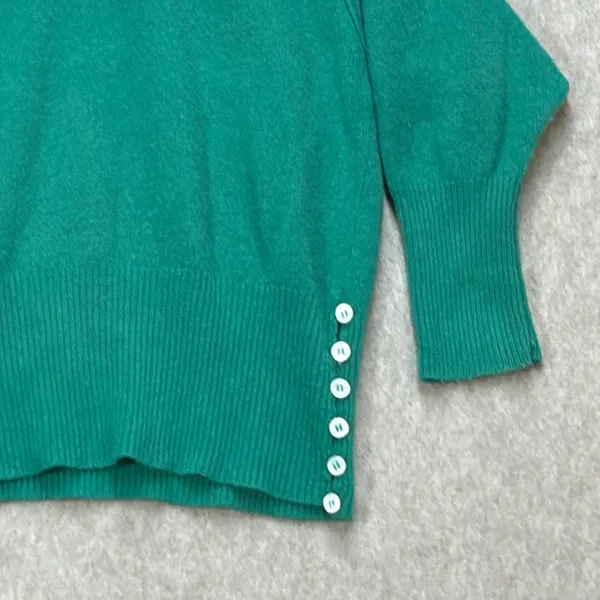 Liz Claiborne Vintage S Quiet Luxury Green Angora Wool Blend Side Button Sweater - Image 5