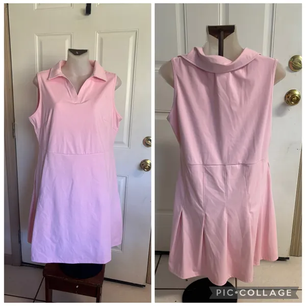 Large FKEEP (Amazon) light Pink Golf Tennis V-Neck Dress/ Shorts - Image 2