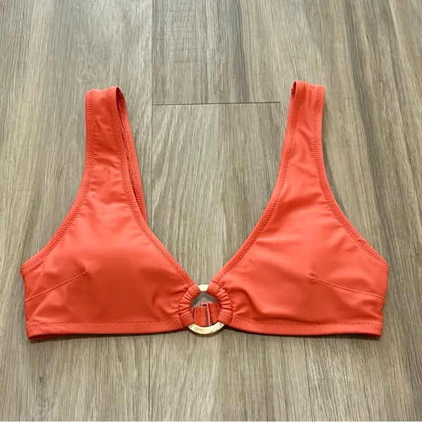 Aerie Tortoiseshell Ring Wide Straps Beach Scoop Bikini Top Sz L - Image 6