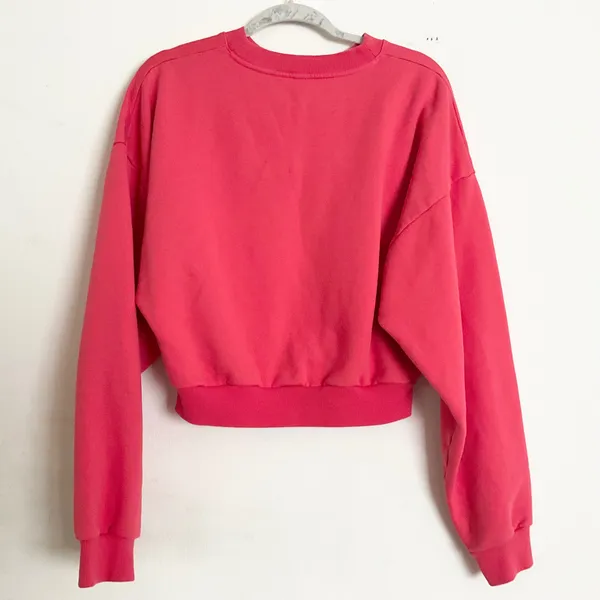 Alo Yoga Cropped Accolade Crewneck Candy Red L - Image 3
