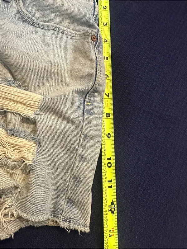 Levi's Light Blue Distressed Denim Shorts - Image 6