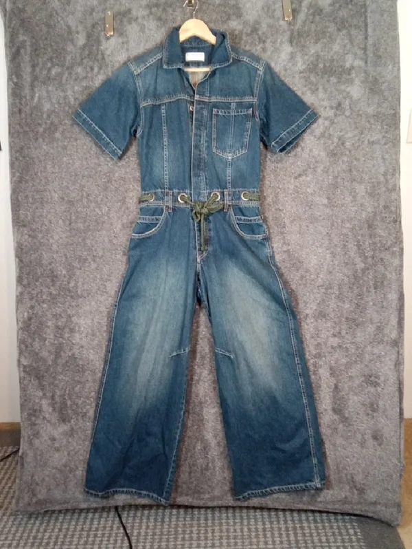We The Free Edison Coverall Wide Leg Belted Button Streetwear Boho Western XS - Image 3