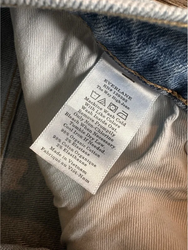 Everlane The Way High Jean Straight Organic Cotton Light Wash Women’s size 27 R - Image 8