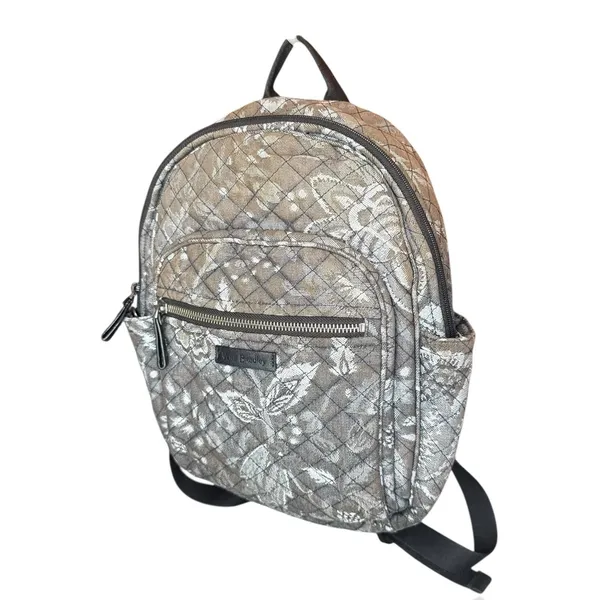 Vera Bradley Cloud Gray Paisley Print Quilted Fabric Backpack‎ - Image 2