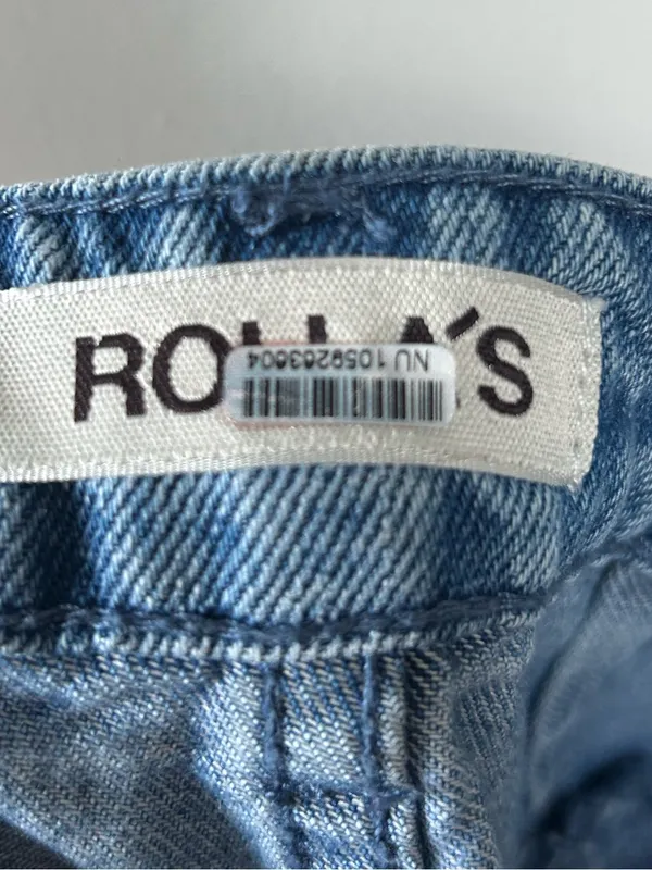Free People Rolla’s Chloe Pleated Straight Leg Jeans in Medium Wash Size 25 - Image 4