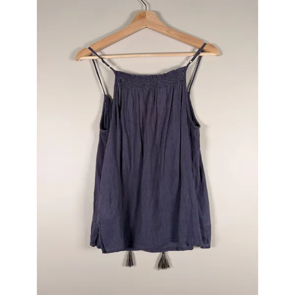 Denim‎ & Supply Ralph Lauren Purple Embroidered Boho Tassel Camisole Top Small - Image 5