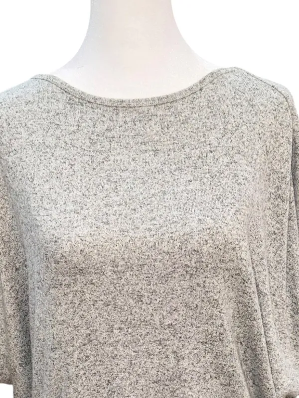 Quince Brushed Short Sleeve Lounge TShirt Heather Grey Small Soft Stretch Jersey - Image 2