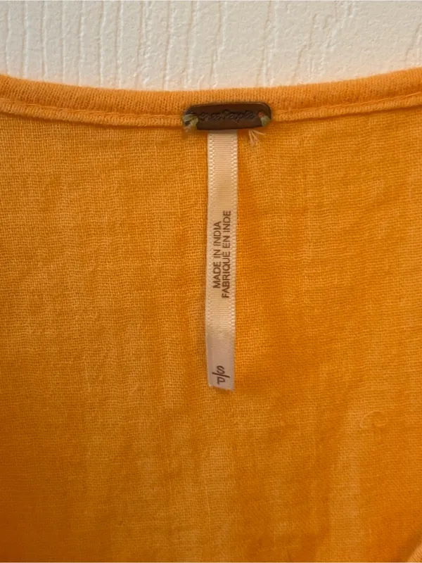 Free People Market Embroidered Top in Carrot Ginger - Image 4