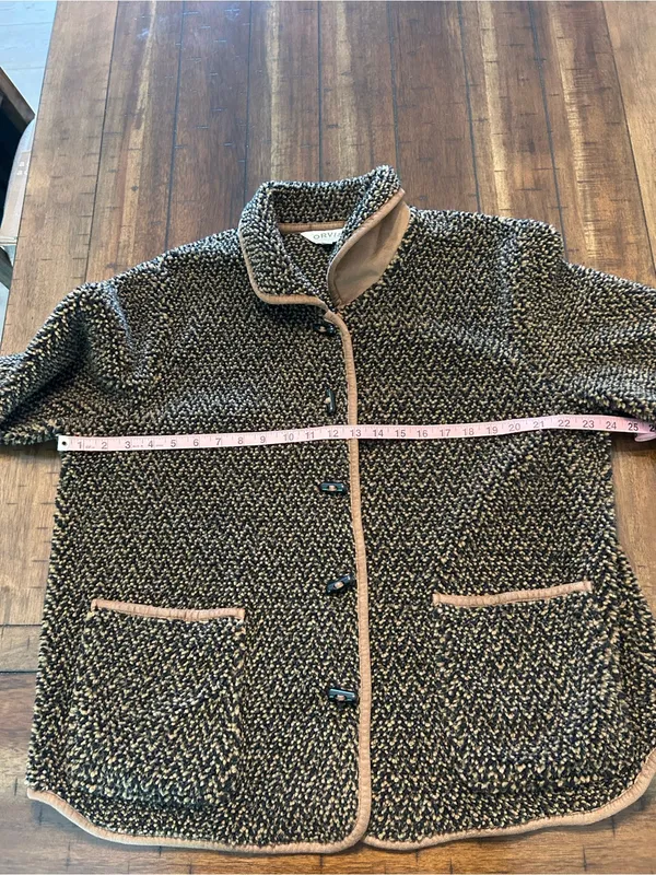 Orvis Tweed-Style Bouclé Jacket with Tan Trim XL - Image 7