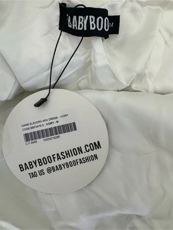 Babyboo ELENORA MINI DRESS in IVORY Size: M - Image 5