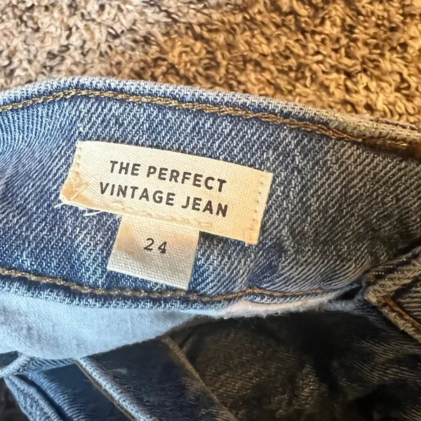 Madewell The Perfect Vintage Jean Light Wash Frayed Hem Cropped Bootcut‎ Size 24 - Image 3
