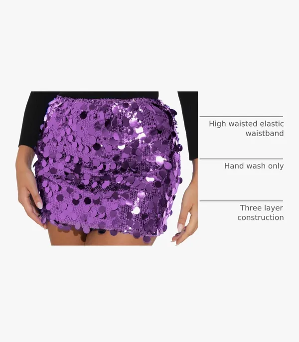 Amazon Low-rise Purple Sequin Skirt - Image 6