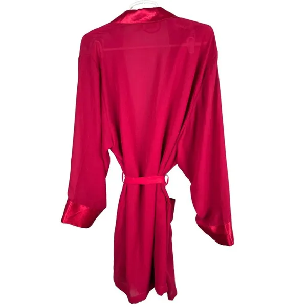 Gold label Victoria’s Secret robe fuchsia paisley floral sheer vintage medium - Image 7