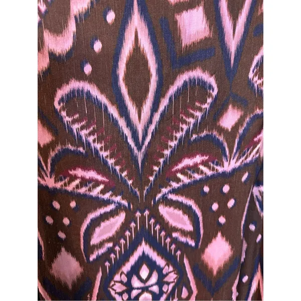 Farm Rio Bohemian Silky Satin Pineapple Ikat A-Line Midi Maxi Skirt Size Large - Image 11