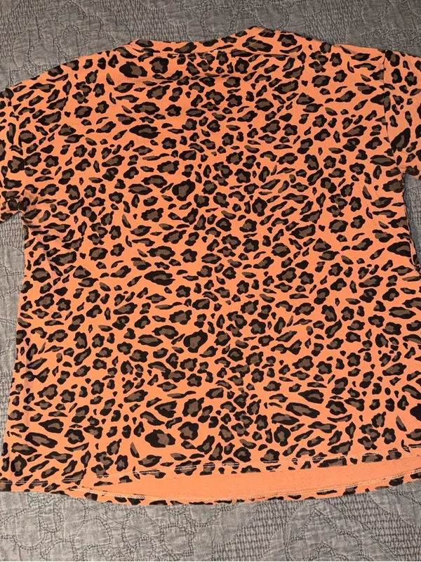 Mazik Orange Leopard Print Top Size M - Image 3