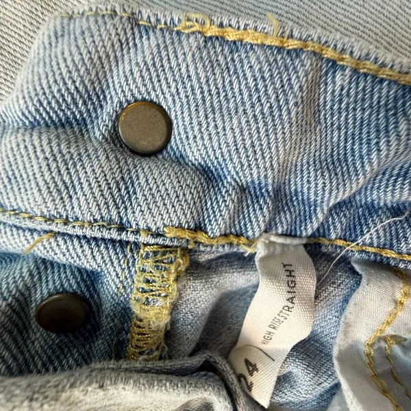 PacSun Womens High Rise Straight Distressed Light Wash Button Fly Jeans Size 24 - Image 7