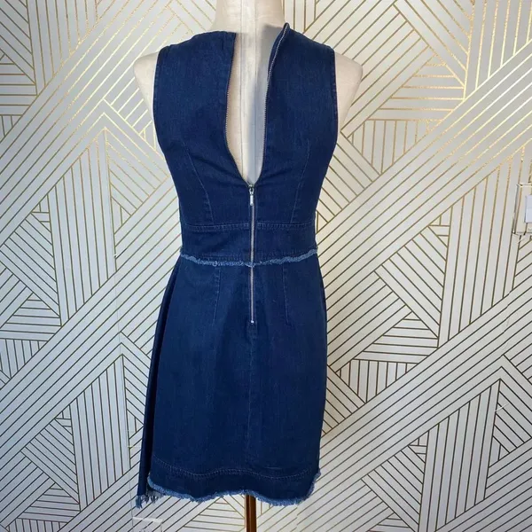 N/Nicholas Denim Flare‎ Side Sleeveless Dress Blue - Image 9