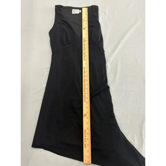 Hello‎ Molly Black V-Neck Sleeveless Mini Dress Gathered Bust Size 8 - Image 7