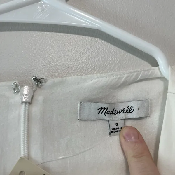 Madewell NWT Tie-Front Mini Dress‎ in White Size 0 - Image 5