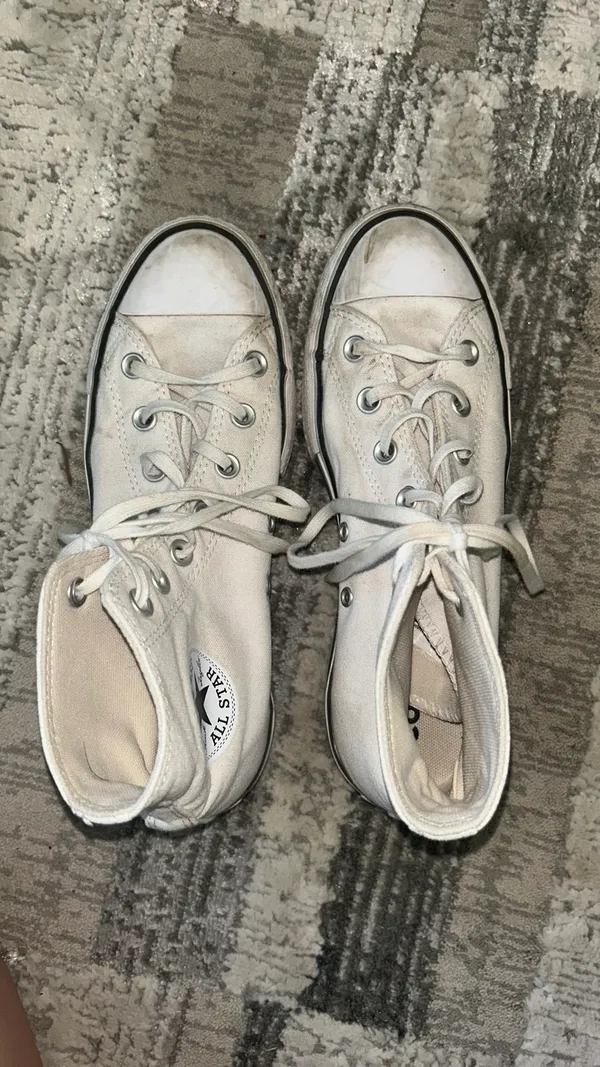White Converse Platform High-Top Chuck Taylor All Star Sneakers - Image 4