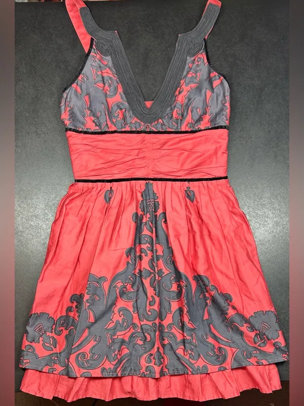 Free People Blue Label on Red Fabric - Image 2