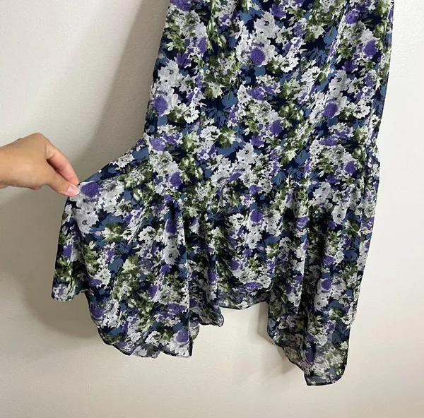 ASTR The Label Size Small Blue Asymmetrical High Low Midi Short Sleeve Dress NWT - Image 5