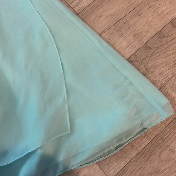 Jordan ice sky blue pleated Elegant Strapless Aqua Dress prom sz 6 READ - Image 2