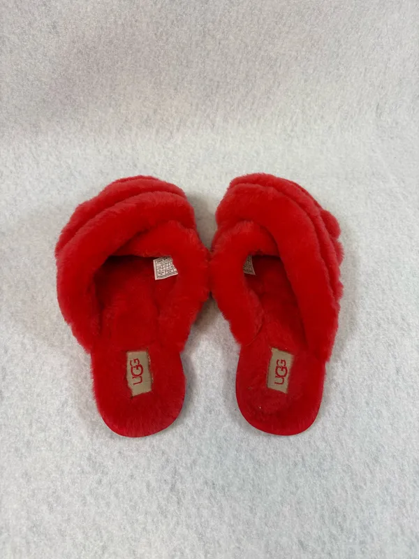 UGG - Womens Scuffita Slippers reddish/orange color ) fluffy Size US 9 #shearling #slippers - Image 2