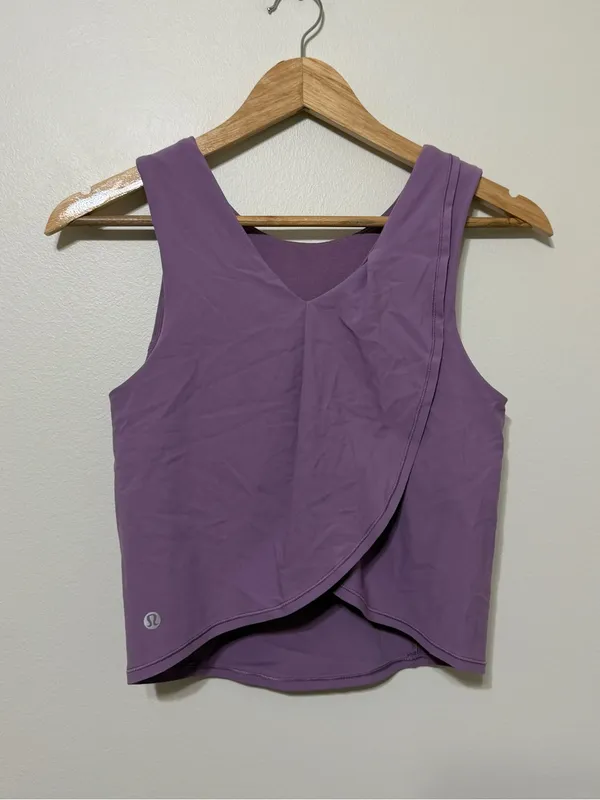 Lululemon Nulu Twist Back Yoga Tank Top Size 8 Purple - Image 4