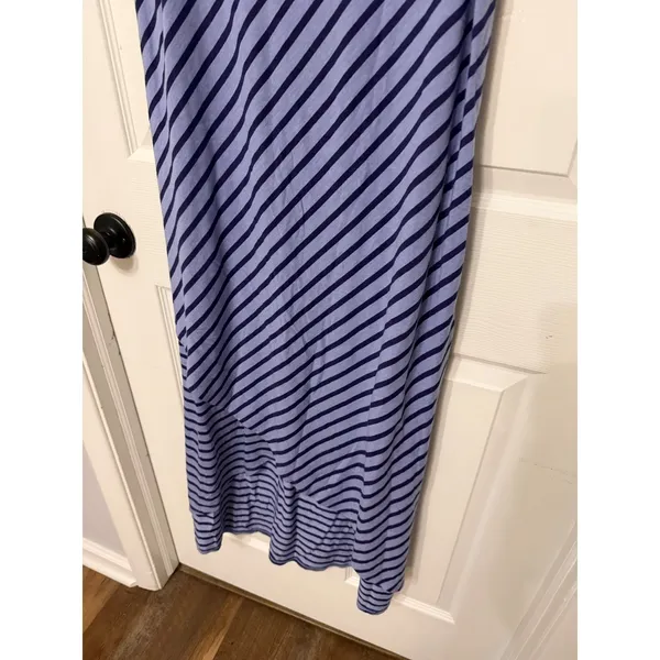 Soft Surroundings Blue Striped Sleeveless Asymmetrical‎ Tulip Maxi Dress XS - Image 4