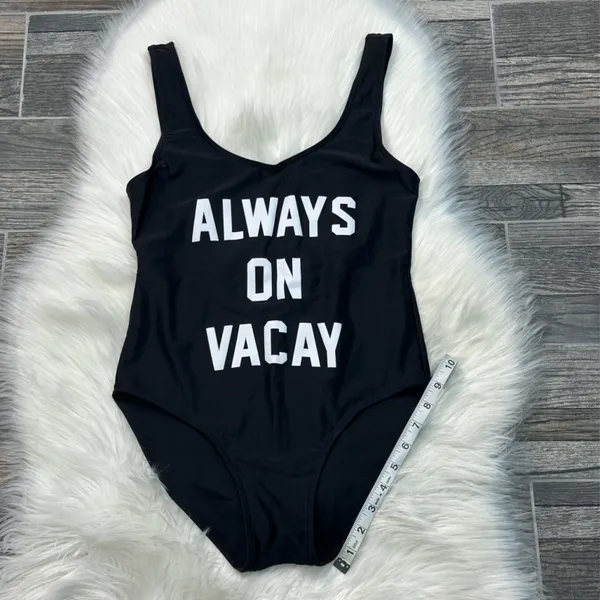 Always On Vacay One Piece Swimsuit in Black - Image 6